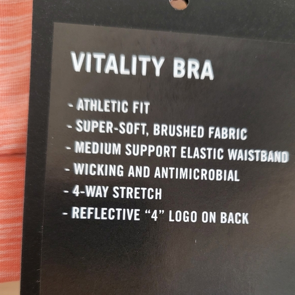 NWT FourLaps Vitality Sports Bra Peach Blush Space Dye size M - Picture 6 of 7